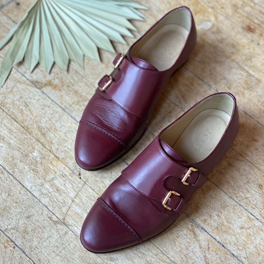 J. Crew Leather Monk Strap Loafers
